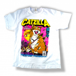 Catzilla Blanca (Camiseta) - Bomber Store la tienda del ROCK en Medellin y Colombia!
